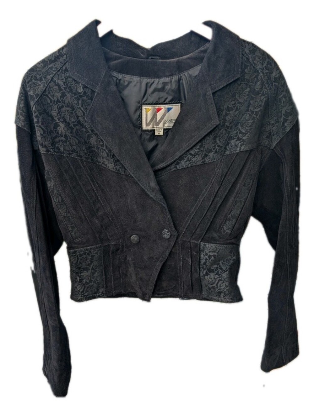 Wilsons Leather Black Suede Cropped Jacket